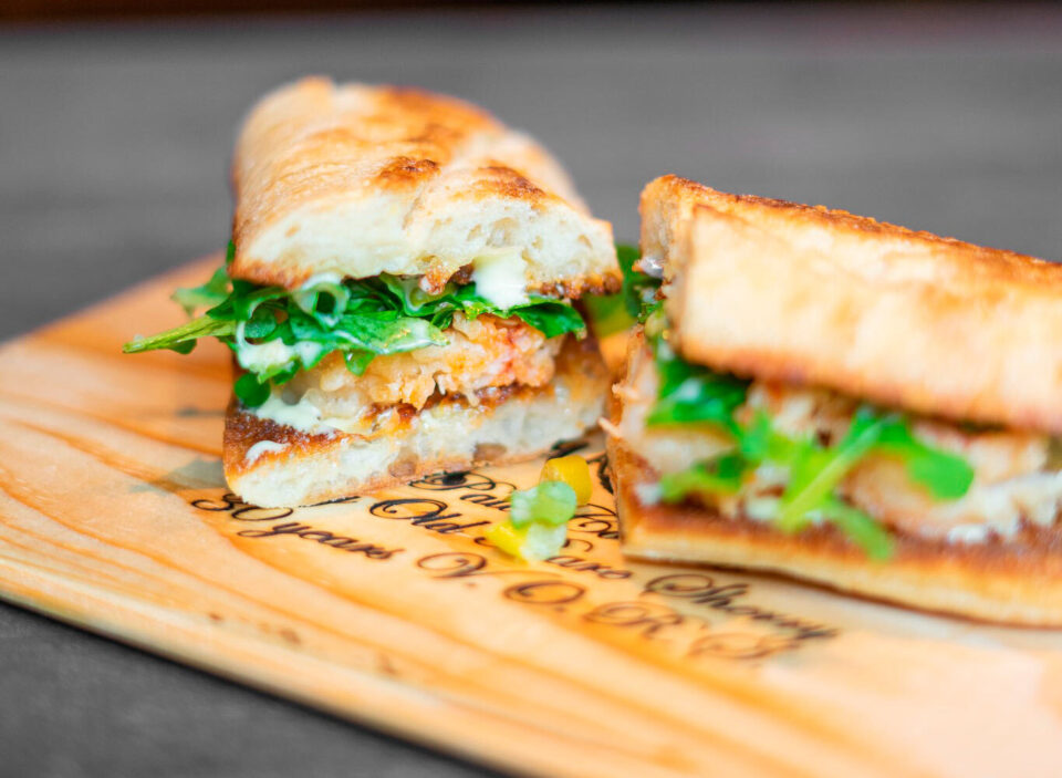 Shrimp sandwich by La Bodega by CURATE made with Sherry fino del puerto