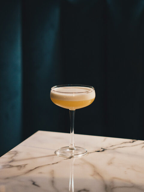 Sherry sour cocktail in glass
