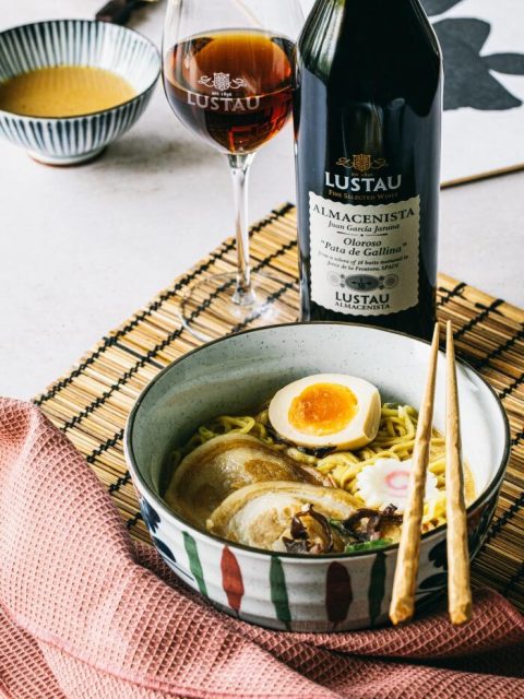 ramen noodles with wine sherry