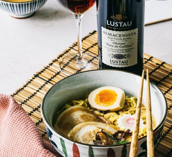 ramen noodles with wine sherry